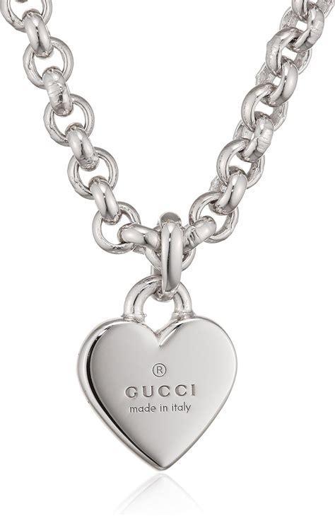 gucci emblem necklace|gucci necklace with heart pendant.